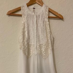 free people cream top open back sleeveless